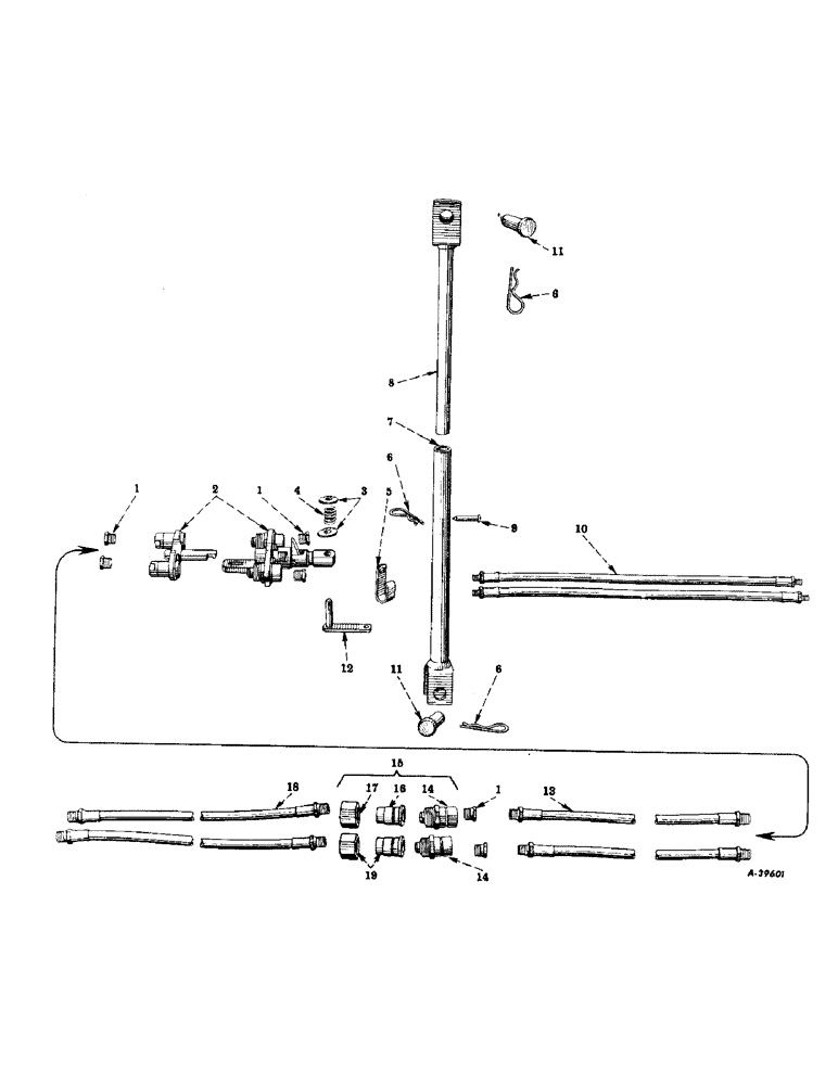 Схема запчастей Case IH 240 - (255) - HYDRAULIC SYSTEM, HYDRAULIC CYLINDER HOSE EXTENSION ATTACHMENT, SPECIAL (07) - HYDRAULIC SYSTEM