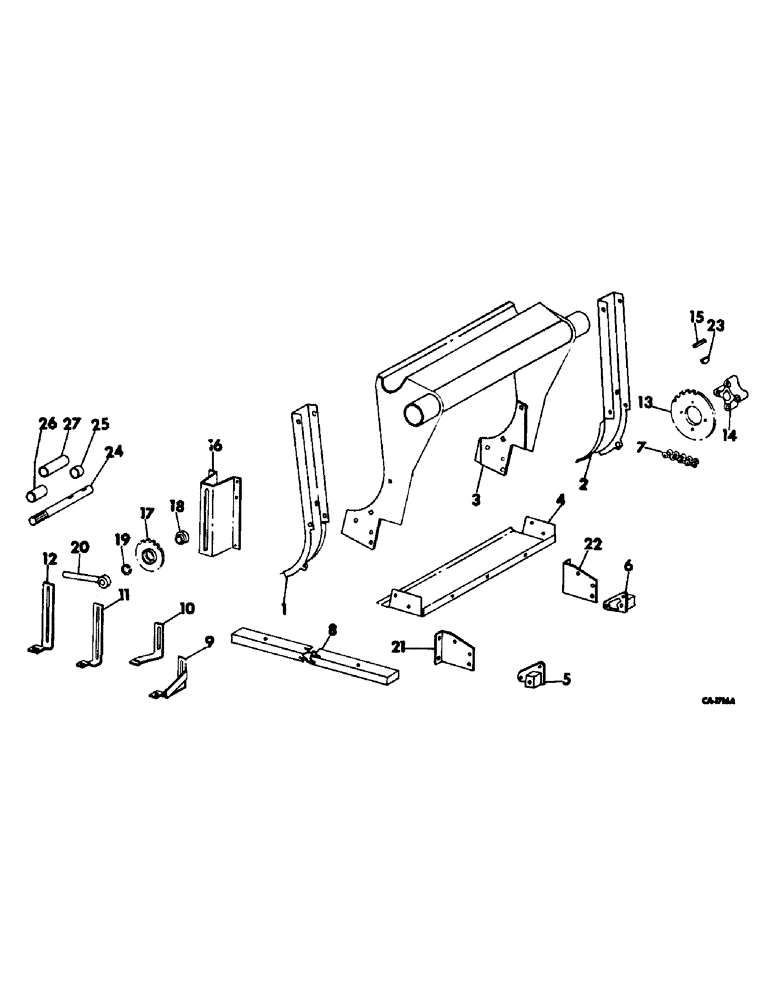 Схема запчастей Case IH 764 - (N-33) - FEEDER ADAPTER AND DRIVE PARTS (58) - ATTACHMENTS/HEADERS