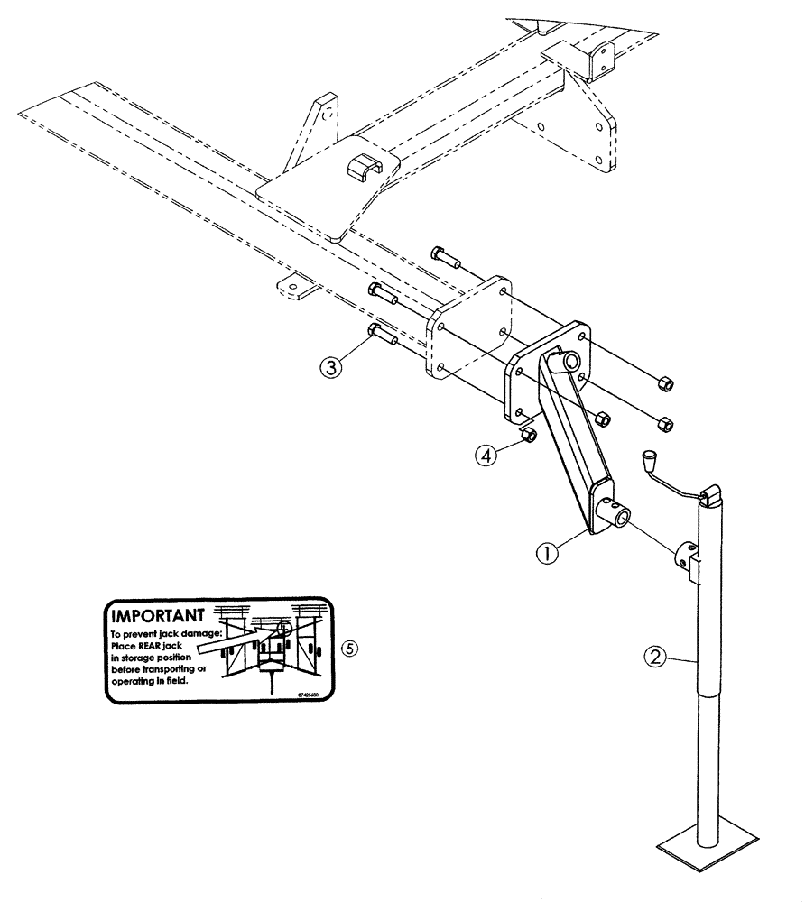 Схема запчастей Case IH 340 - (39.110.04) - REAR JACK PARTS (39) - FRAMES AND BALLASTING