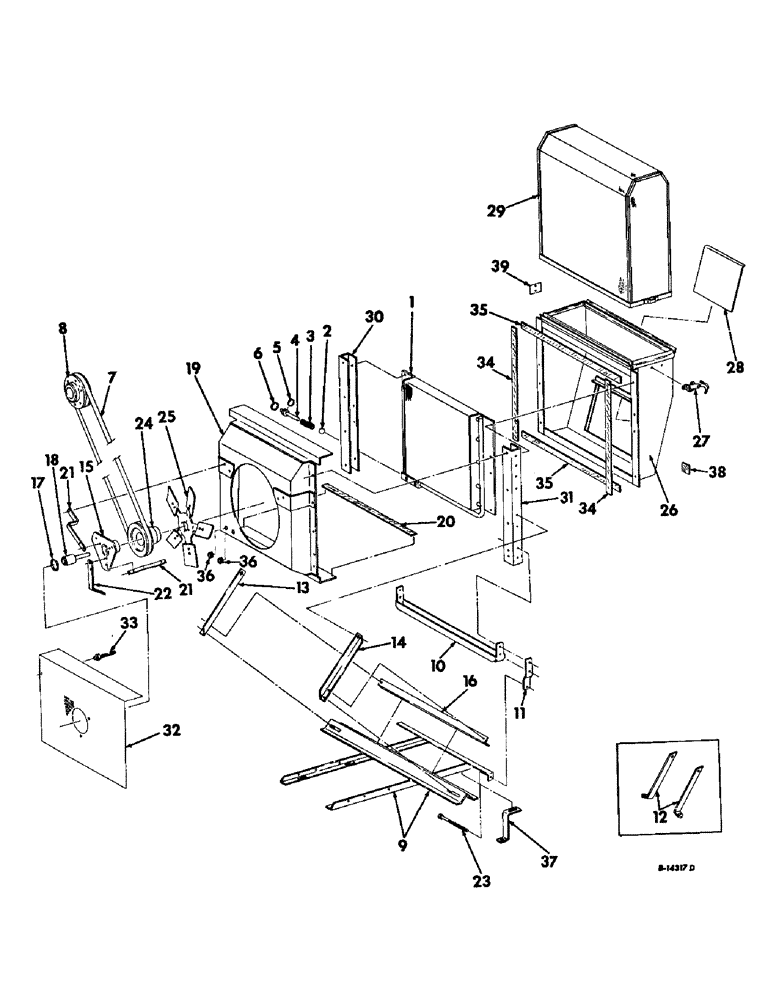 Схема запчастей Case IH 503 - (193) - OIL COOLER, FAN, FRAME, SCREEN AND SHROUD, FOR HYDROSTATIC GROUND DRIVE (35) - HYDRAULIC SYSTEMS