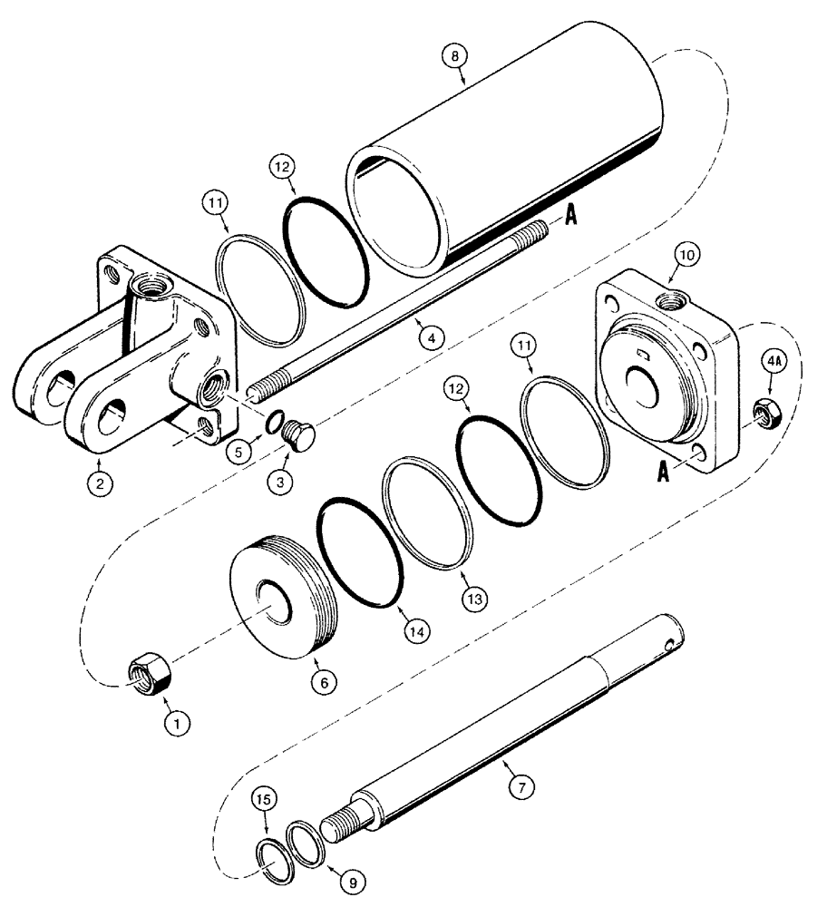 Схема запчастей Case IH 770 - (08-37) - WING FOLDING CYLINDER - 1282325C91, TIE ROD TYPE (08) - HYDRAULICS