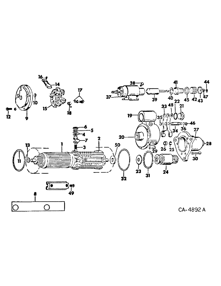 Схема запчастей Case IH 915 - (08-20) - ELECTRICAL, CRANKING MOTOR, DELO REMY, COMBINE WITH DIESEL ENGINE, S/N 19515 AND ABOVE (06) - ELECTRICAL