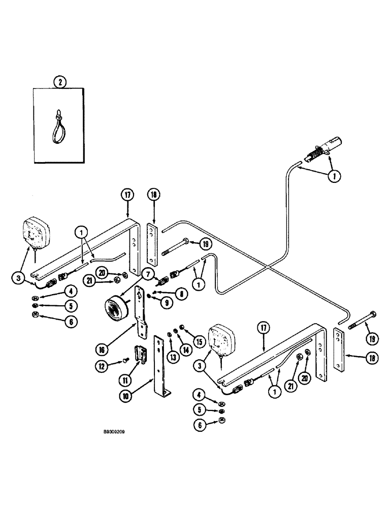 Схема запчастей Case IH 3900 - (4-2) - LIGHTING SYSTEM (04) - ELECTRICAL SYSTEMS