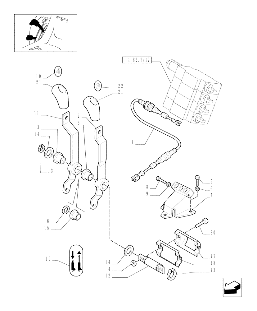 Схема запчастей Case IH JX1075C - (1.92.82/11[02]) - (VAR.166) 4 REMOTE VALVES FOR EDC - LEVERS (10) - OPERATORS PLATFORM/CAB