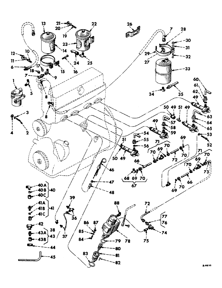 Схема запчастей Case IH 300 - (068) - DIESEL ENGINE, INJECTION, COMBUSTION AND LUBRICATION SYSTEMS (01) - ENGINE