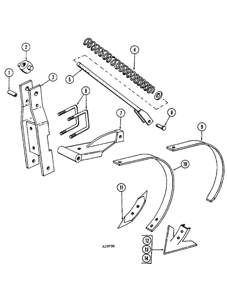 Схема запчастей Case IH FC-SERIES - (24) - SPRING CLAMP SHANK, FC, FCW AND FCM 