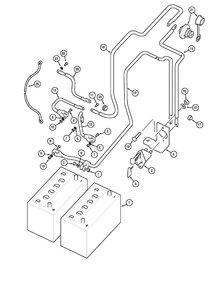 Схема запчастей Case IH MX110 - (04-14) - BATTERY AND CABLES (04) - ELECTRICAL SYSTEMS