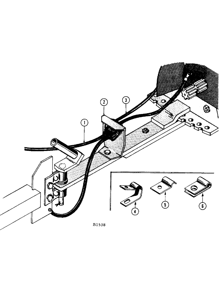 Схема запчастей Case IH 200 - (64) - STARTING CABLE AND BRACKET 