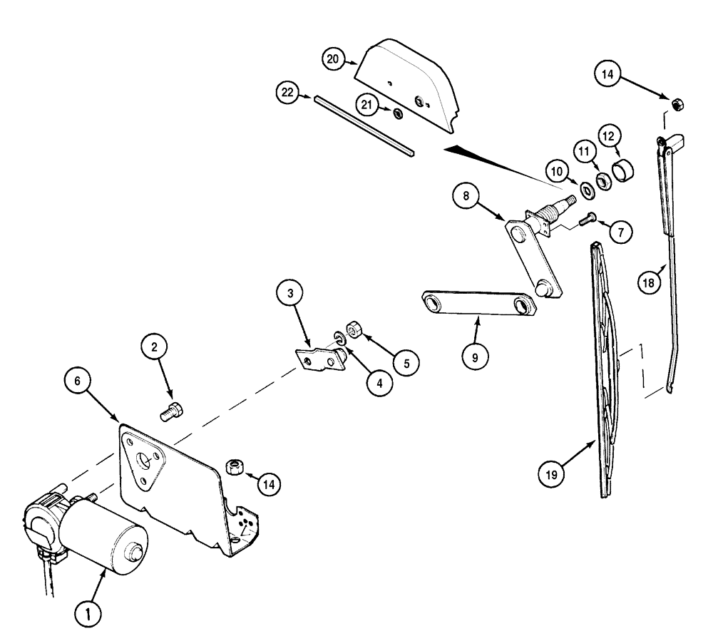 Схема запчастей Case IH MX100C - (04-30) - WINDSCREEN WIPER - FRONT (04) - ELECTRICAL SYSTEMS