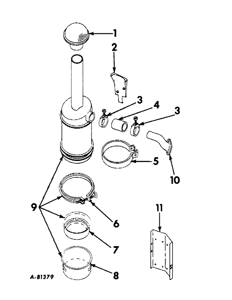 Схема запчастей Case IH 424 - (030) - FUEL SYSTEM, AIR CLEANER AND CONNECTIONS, DIESEL ENGINE TRACTORS (02) - FUEL SYSTEM