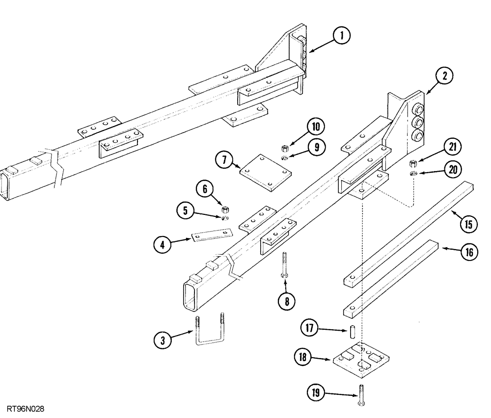 Схема запчастей Case IH 5850 - (09-84) - FLOATING HITCH, HITCH BEAMS (09) - CHASSIS