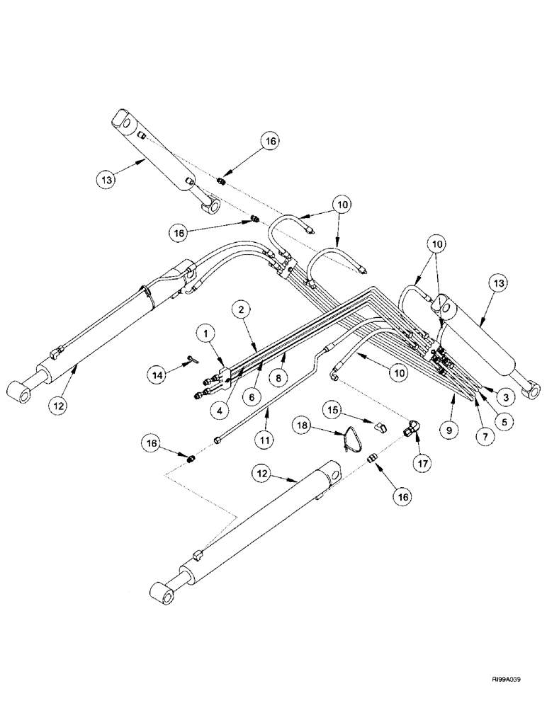 Схема запчастей Case IH L700 - (8-02) - HYDRAULICS - LOADER FRAME (08) - HYDRAULICS