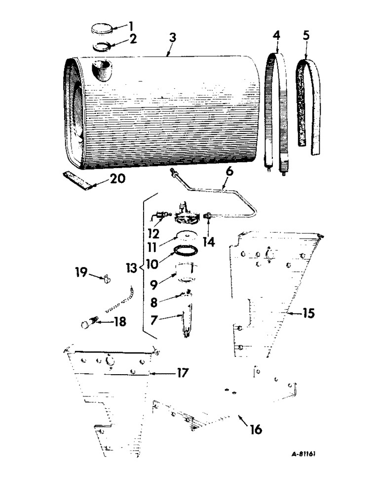 Схема запчастей Case IH 350 - (G-13) - FUEL TANK AND CONNECTIONS (10) - ENGINE