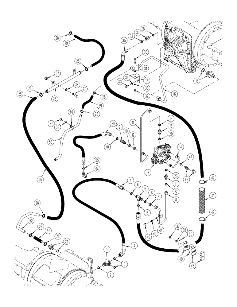 Схема запчастей Case IH STX325 - (08-06) - AXLE HYDRAULICS - LUBRICATION CIRCUIT, WITH ACCUSTEER, BSN JEE0102001 (08) - HYDRAULICS