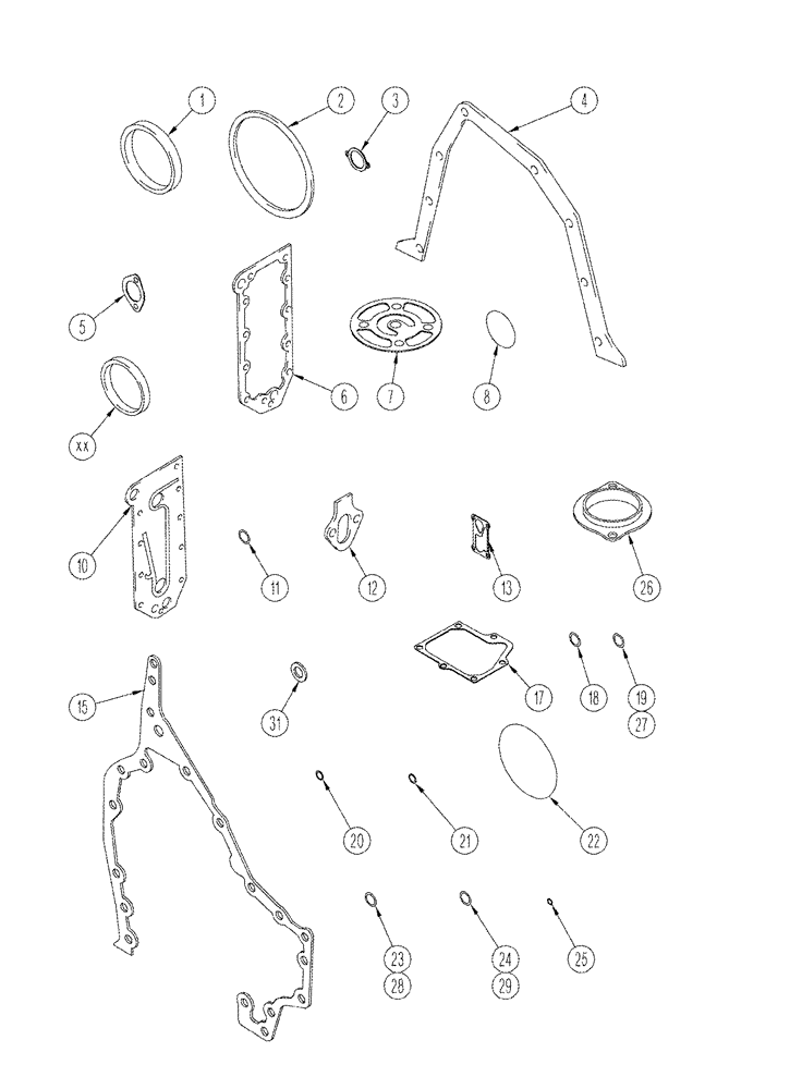 Схема запчастей Case IH STX275 - (02-29) - GASKET KIT 6TAA-8304 / 6TAA-9004 EMISSIONS CERTIFIED ENGINE, CYLINDER BLOCK (02) - ENGINE