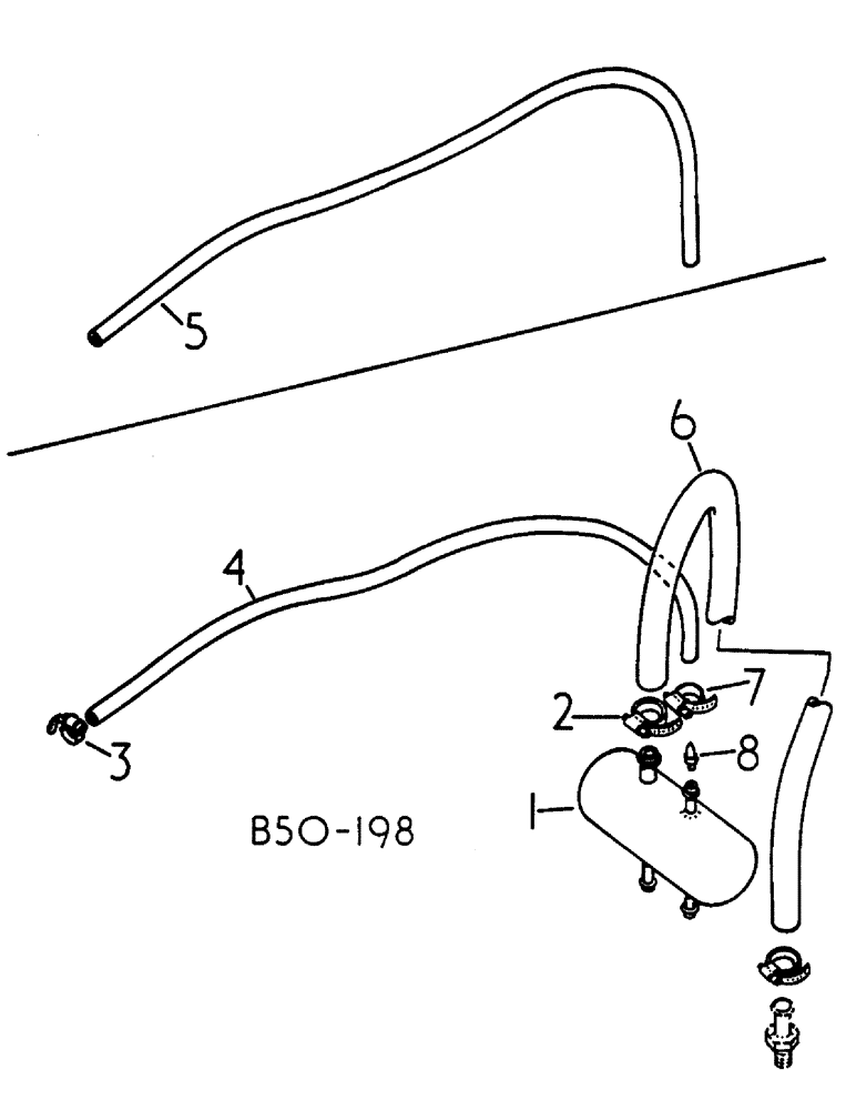 Схема запчастей Case IH 385 - (00B04) - BRAKE RESERVOIR AND HOSES, 385 SYNCHRO 4757 & UP, 248/636 & UP (5.1) - BRAKES