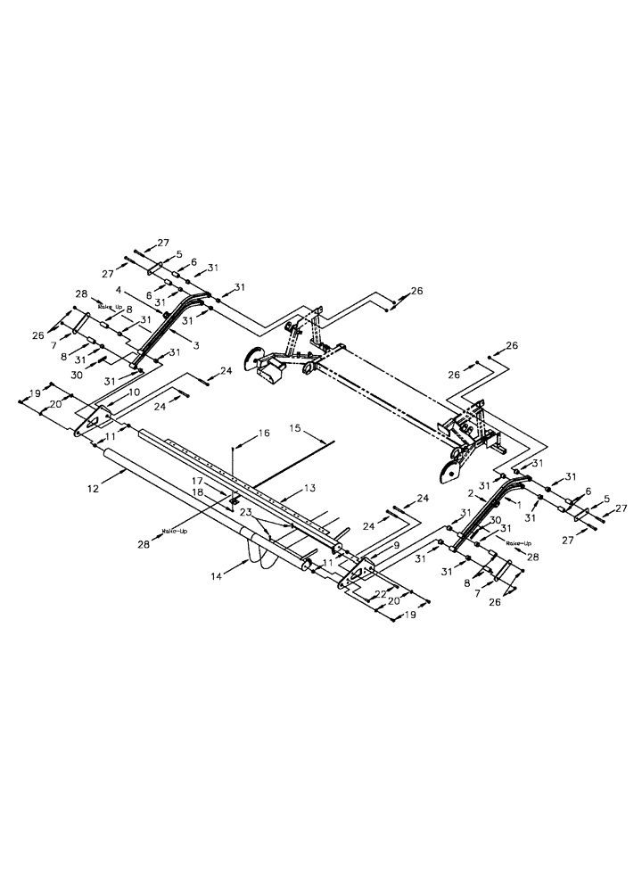 Схема запчастей Case IH 2015 - (60.220.13) - HOLDDOWN ASSY, RAKE-UP (60) - PRODUCT FEEDING