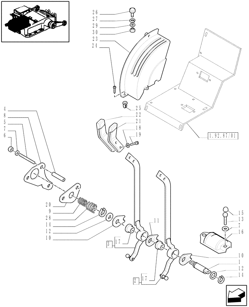 Схема запчастей Case IH JX60 - (1.82.5[02]) - LIFT CONTROLS - HANDLE AND LEVERS - W/CAB (07) - HYDRAULIC SYSTEM