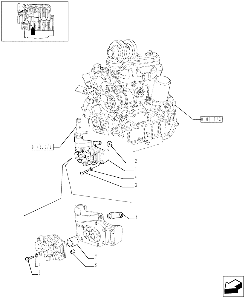 Схема запчастей Case IH JX95 - (0.30.0/03) - OIL PUMP (01) - ENGINE