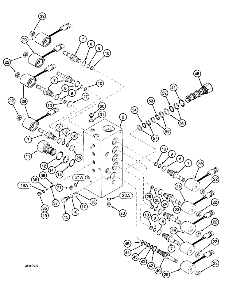 Схема запчастей Case IH 2022 - (8-66) - BASKET MANIFOLD VALVE (07) - HYDRAULICS