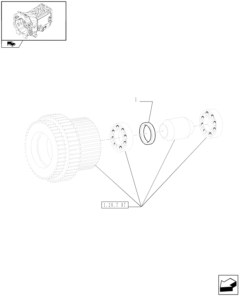 Схема запчастей Case IH PUMA 195 - (1.28.7[09]) - SPEED GEARS AND CLUTCHES - SHIMS (03) - TRANSMISSION