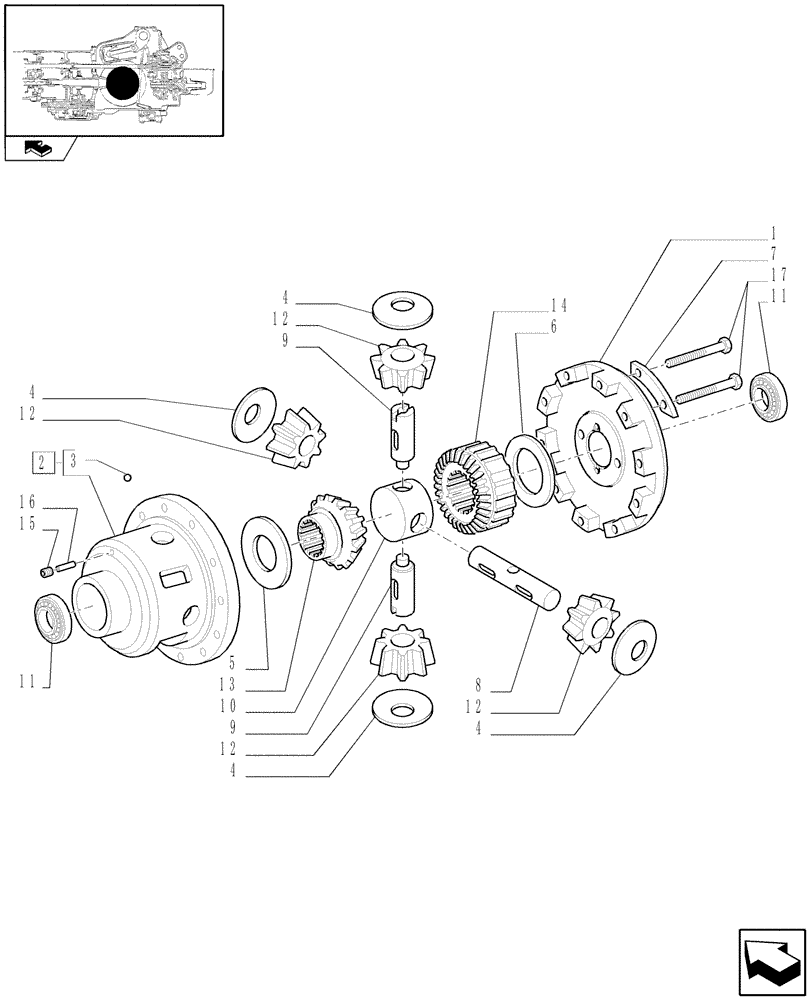 Схема запчастей Case IH PUMA 210 - (1.32.4) - DIFFERENTIAL GEARS (03) - TRANSMISSION