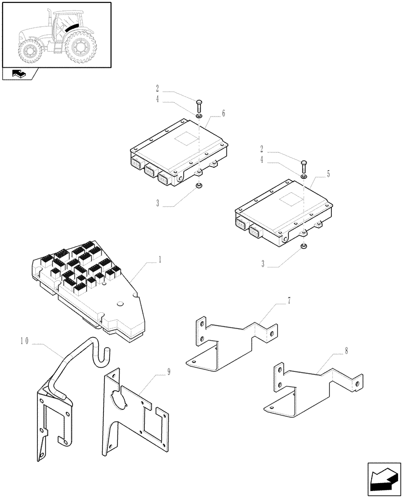 Схема запчастей Case IH PUMA 180 - (1.74.9) - ELECTRONIC CONTROL UNITS (06) - ELECTRICAL SYSTEMS