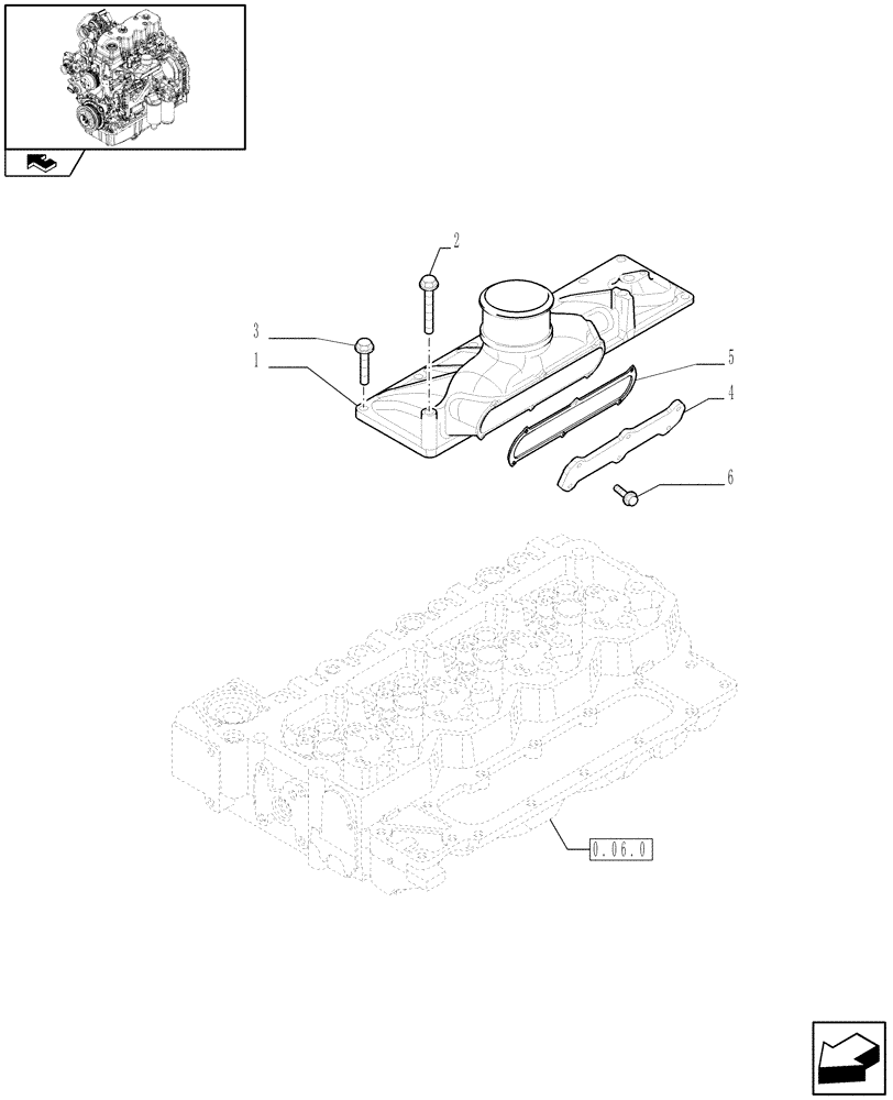 Схема запчастей Case IH MAXXUM 130 - (0.07.1) - INTAKE MANIFOLD (STD + VAR.330003-332115) (01) - ENGINE