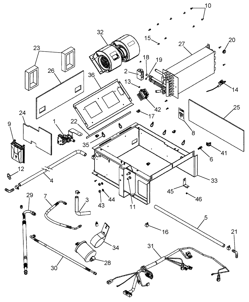 Схема запчастей Case IH 2388 - (09G-17) - BOX ASSY - AIR CONDITIONING (10) - CAB & AIR CONDITIONING