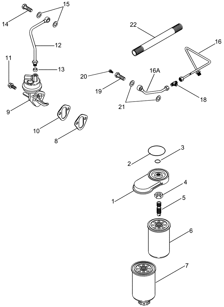 Схема запчастей Case IH 2022 - (3-06) - FUEL FILTER AND LIFT PUMP, 6TA-590 ENGINE (02) - FUEL SYSTEM