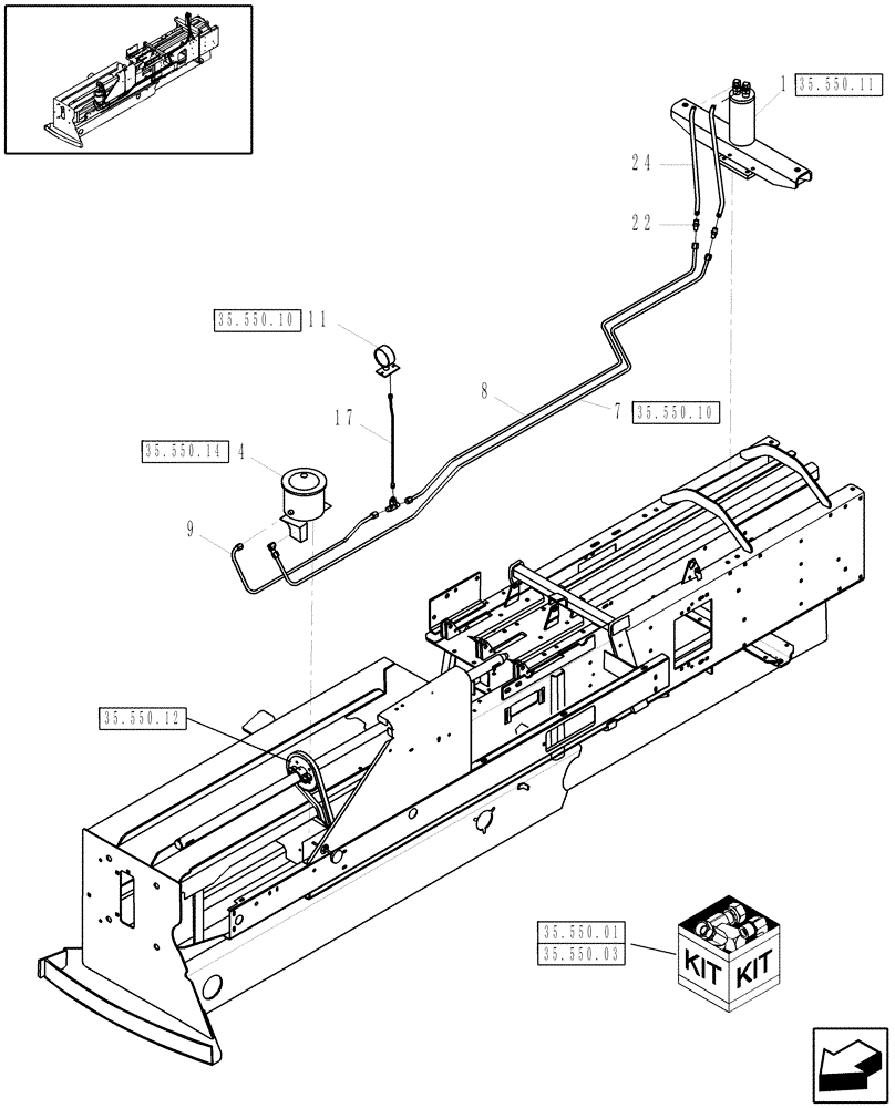 Схема запчастей Case IH SB541C - (00.000.35) - PICTORIAL INDEX, HYDRAULICS (00) - GENERAL & PICTORIAL INDEX