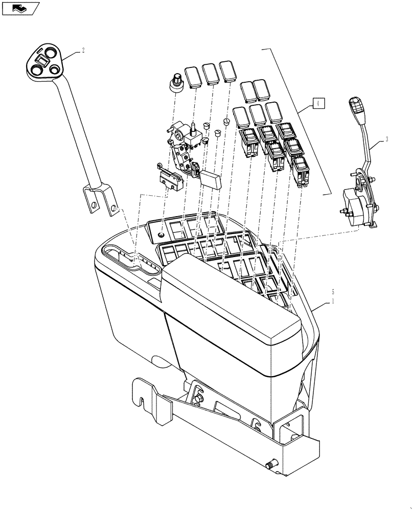 Схема запчастей Case IH 4420 - (01-031) - CONSOLE, RH CONTROL Cab Interior