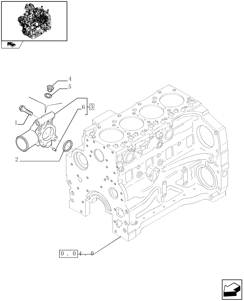 Схема запчастей Case IH FARMALL 85C - (0.32.3) - PIPING - ENGINE COOLING SYSTEM (01) - ENGINE