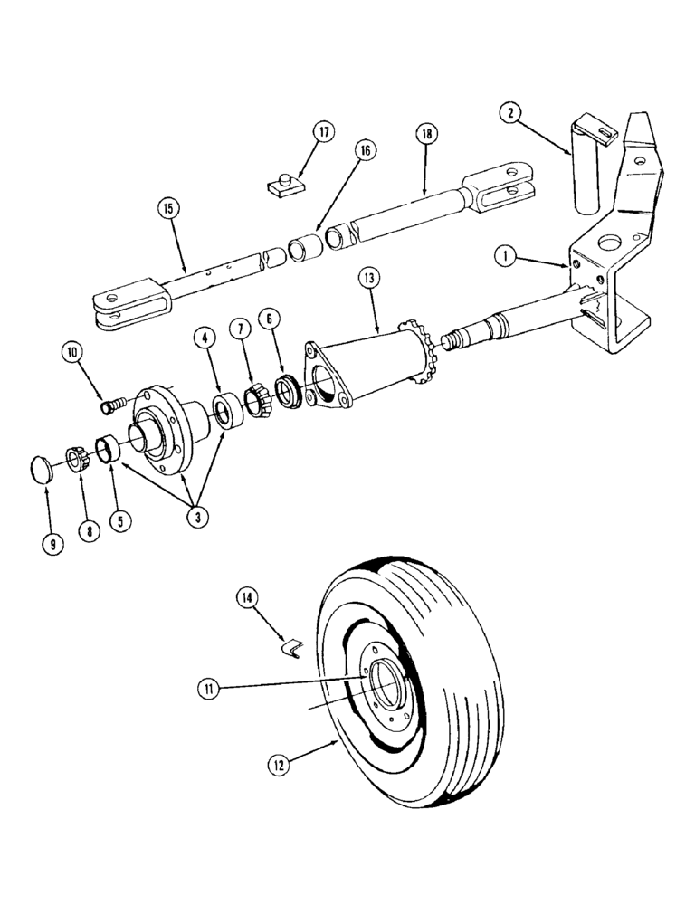 Схема запчастей Case IH 310 - (9-048) - LAND WHEEL AND STEERING (09) - CHASSIS/ATTACHMENTS