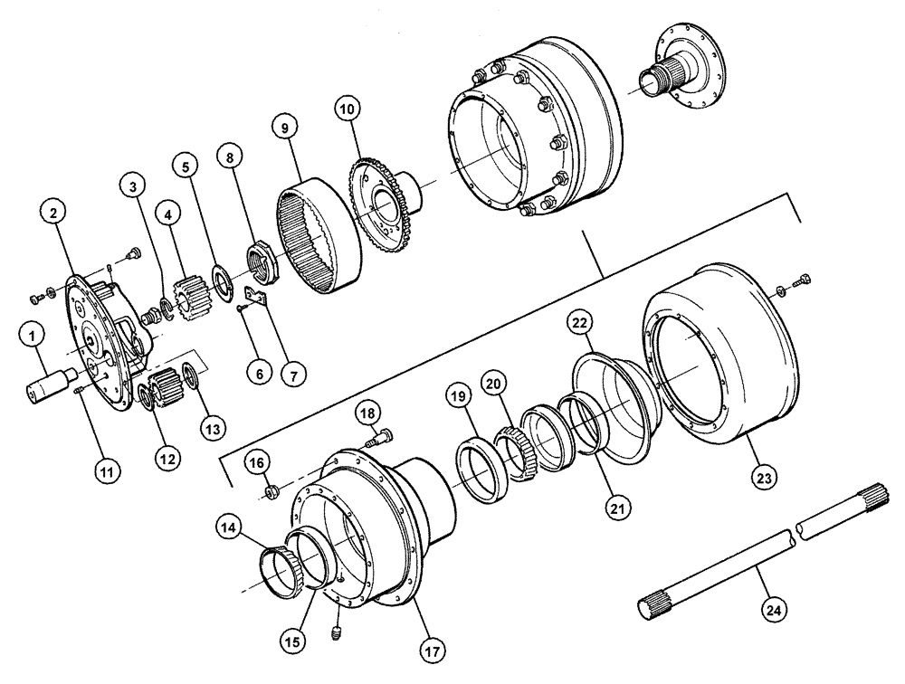 Схема запчастей Case IH FLX4375 - (04-010) - REAR AXLE HUB Frame & Suspension