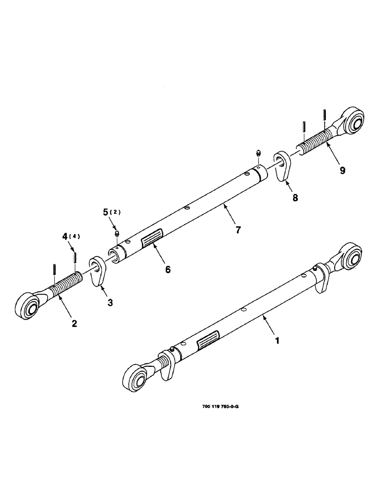 Схема запчастей Case IH 8820 - (9-094) - HEADER SUPPORT LINKAGE ASSEMBLY, UPPER, 700119760 LINK ASSEMBLY COMPLETE (58) - ATTACHMENTS/HEADERS