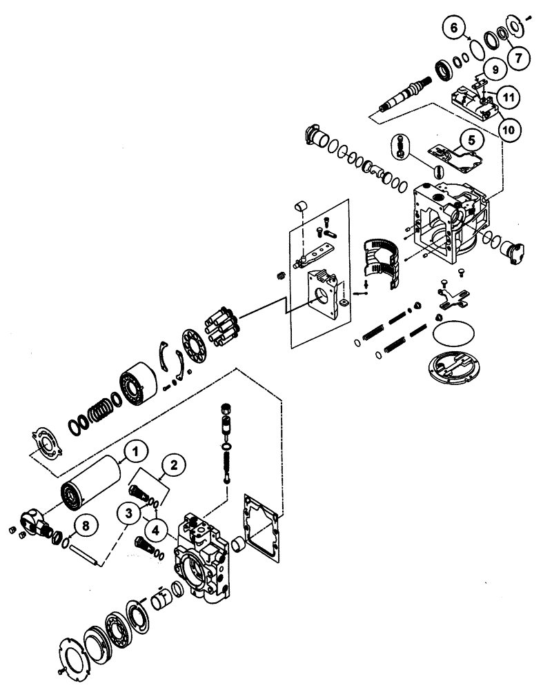 Схема запчастей Case IH 437 - (07-002) - PUMP, 100 CC, 90 SERIES, RH Hydraulic Components