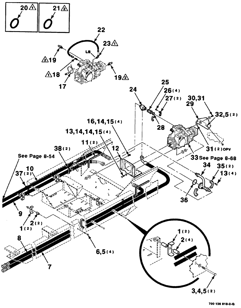 Схема запчастей Case IH 8880HP - (08-056) - HYDRAULIC HEADER DRIVE ASSEMBLY - REAR (S.N. CFH0155001 THRU CFH0155299) (35) - HYDRAULIC SYSTEMS