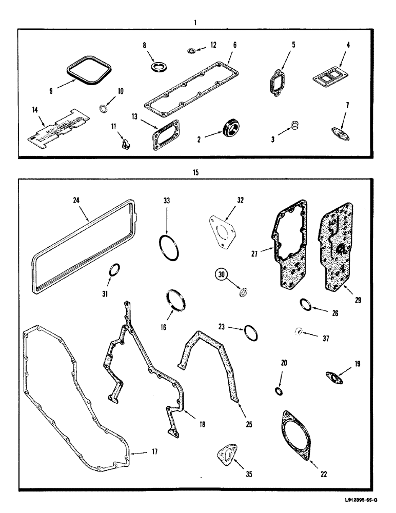 Схема запчастей Case IH 8830 - (2-38) - GASKET KITS, DIESEL (02) - ENGINE