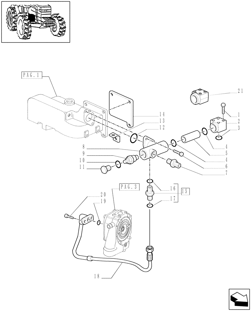 Схема запчастей Case IH MXU115 - (1.32.8/02[02]) - (VAR.269/1) CCLS FOR TRANSMISSION 24X24 (EDC) - PUMPS FOR HYDRAULIC SYSTEM AND LIFT (03) - TRANSMISSION