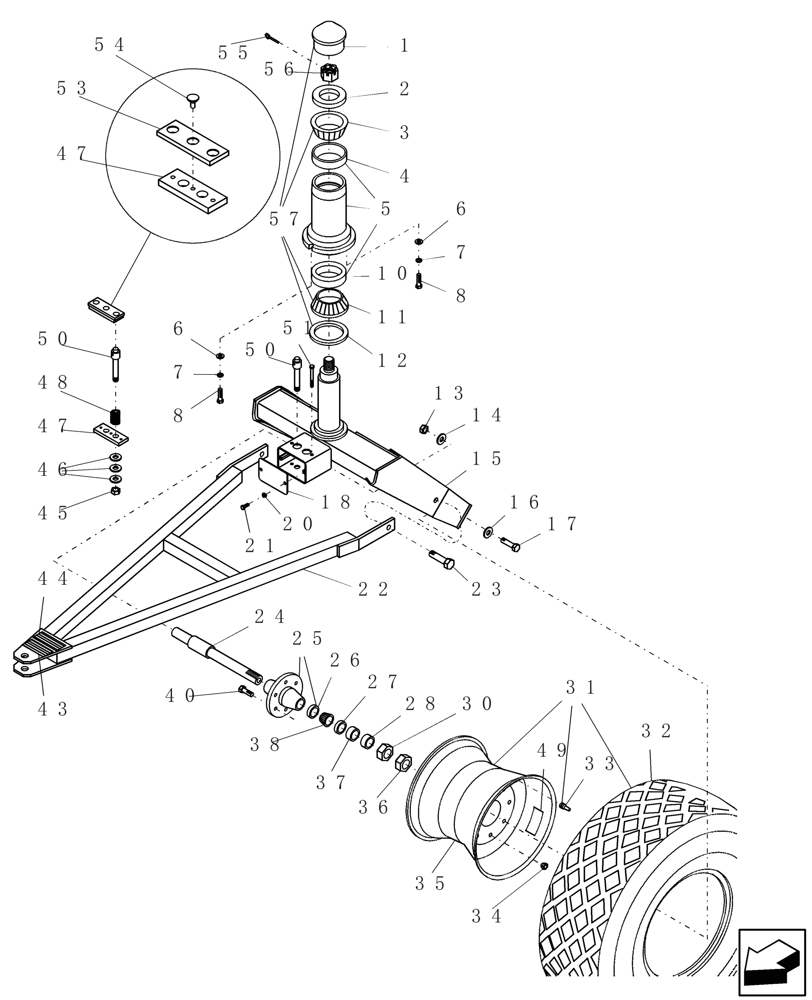 Схема запчастей Case IH ADX2180 - (D.50.C[01]) - FRONT SINGLE CASTER ASSEMBLY D - Travel