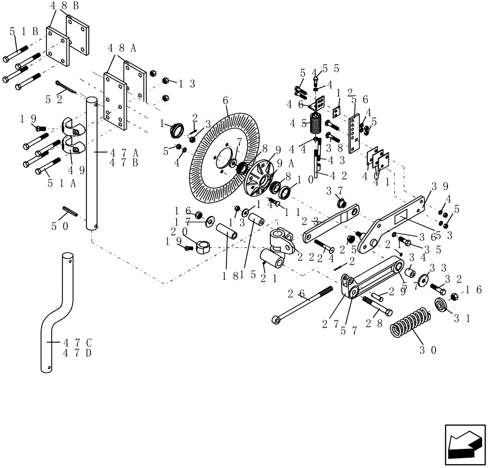 Схема запчастей Case IH 1200PT - (L.50.F[12]) - LIQUID FERTILIZER COULTER WITH PARALLEL LINKAGE & HORIZONTAL CUSHION SPRING (FROM 01/19/04) L - Field Processing