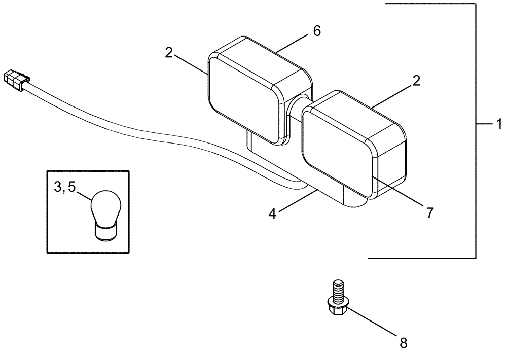 Схема запчастей Case IH 625 - (55.404.03) - LAMP ASSEMBLY - REAR (55) - ELECTRICAL SYSTEMS