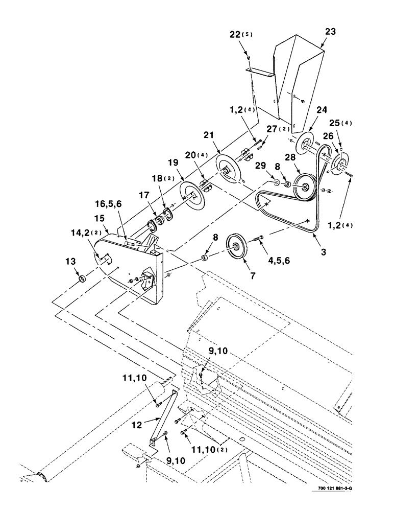 Схема запчастей Case IH 8210 - (5-14) - 30 FOOT DRAPER DRIVE ASSEMBLY, LEFT, SERIAL NUMBER CFH0066008 AND LATER (58) - ATTACHMENTS/HEADERS