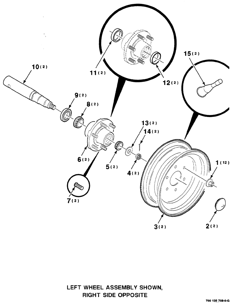 Схема запчастей Case IH RS561A - (7-008) - WHEEL, HUB AND AXLE ASSEMBLY,  16.1 INCH (12) - MAIN FRAME