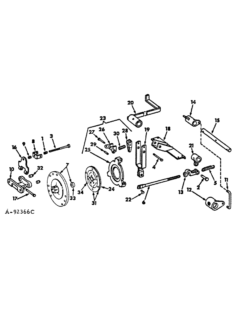 Схема запчастей Case IH 154 - (07-01) - DRIVE TRAIN, CLUTCH AND CONTROLS, CUB 154 LO-BOY TRACTORS WITH SERIAL NO. 21491 AND BELOW (04) - Drive Train