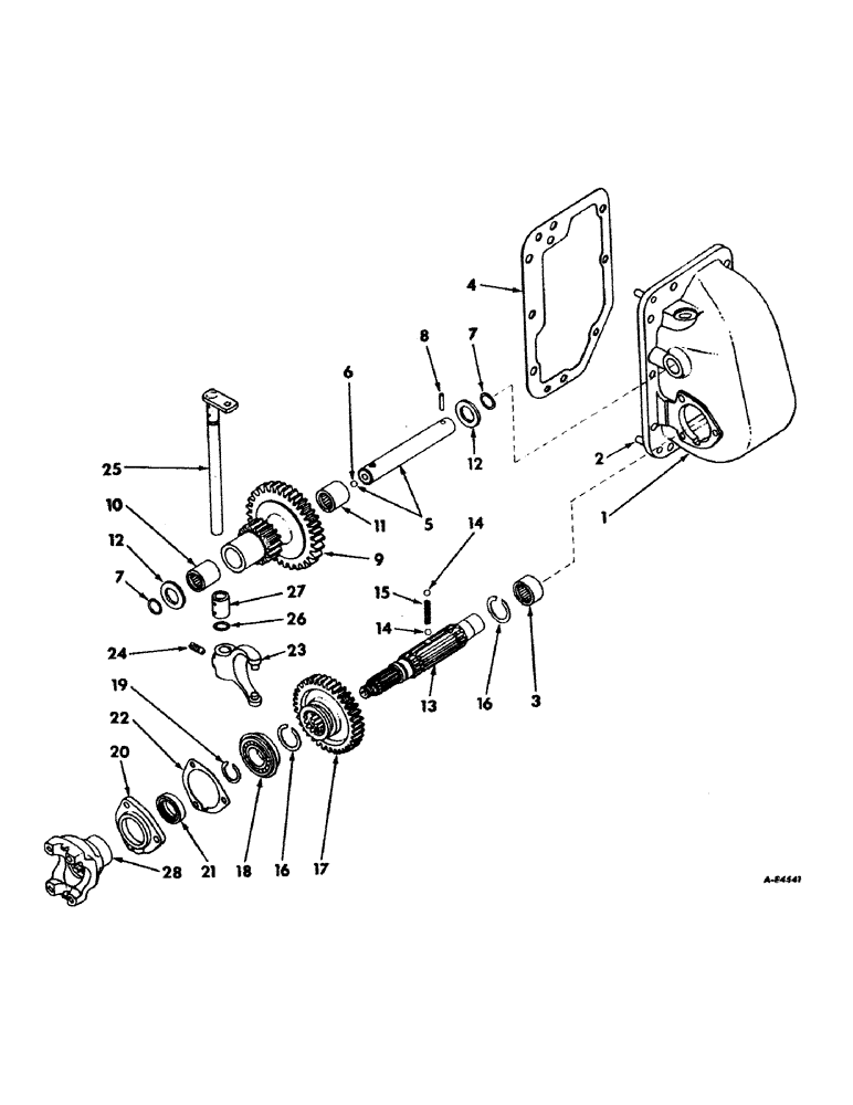 Схема запчастей Case IH 826 - (07-38) - DRIVE TRAIN, TRANSMISSION, TRACTORS WITH ALL WHEEL DRIVE (04) - Drive Train