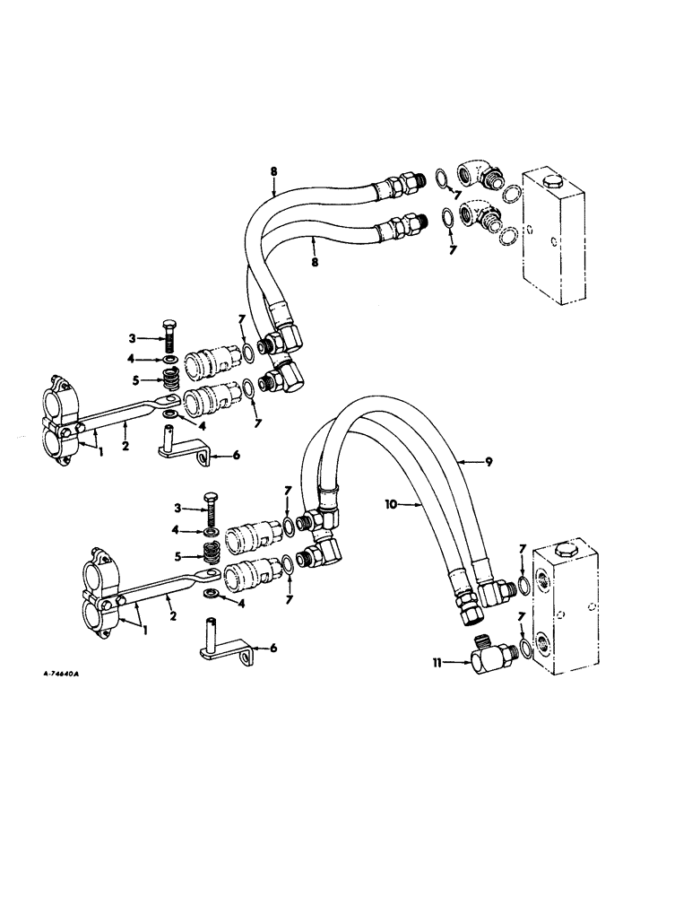 Схема запчастей Case IH 706 - (F-31) - HYDRAULICS SYSTEM, HYDRAULIC REMOTE CONTROL, FOR TRACTORS WITH AUXILIARY VALVE (07) - HYDRAULIC SYSTEM