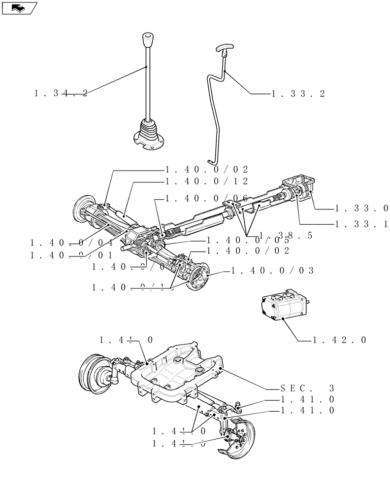 Схема запчастей Case IH FARMALL 95 - (SEC. 04) - FRONT AXLE (00) - GENERAL