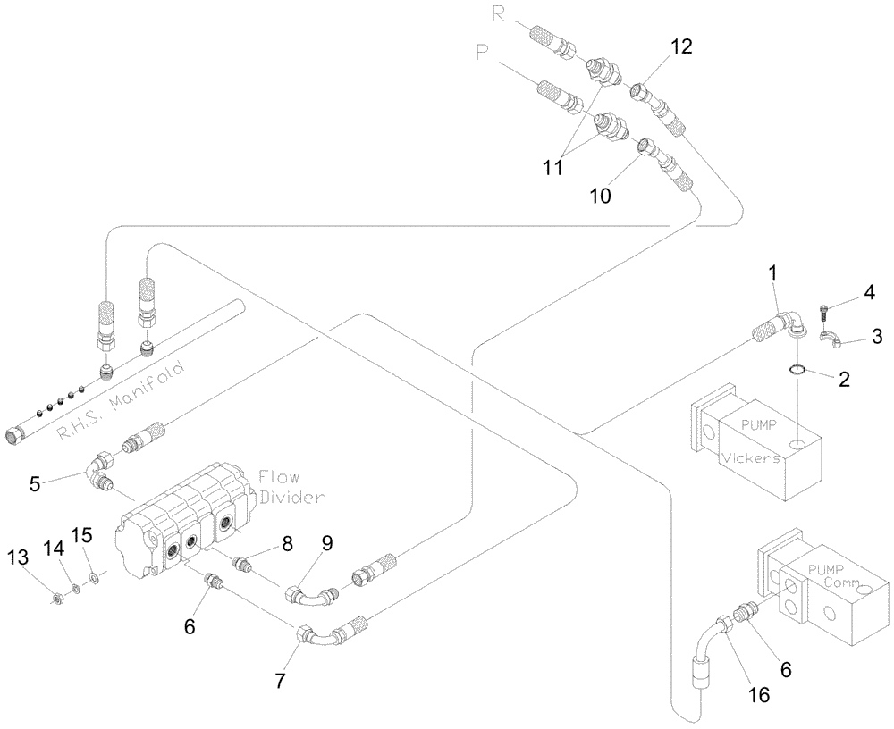 Схема запчастей Case IH A7000 - (B09.04[01]) - Hydraulic Circuit {Standard Topper without Sidetrim} (07) - HYDRAULICS